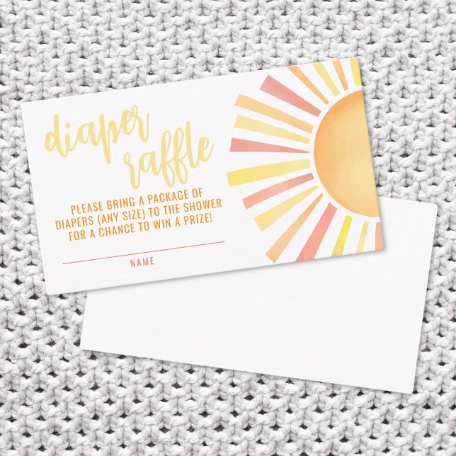 Tarjeta De Recepción Rayo Pequeño De Sunshine Baby Shower Diaper Raffle (Little Ray Of Sunshine Baby Shower Diaper Raffle Enclosure Card)