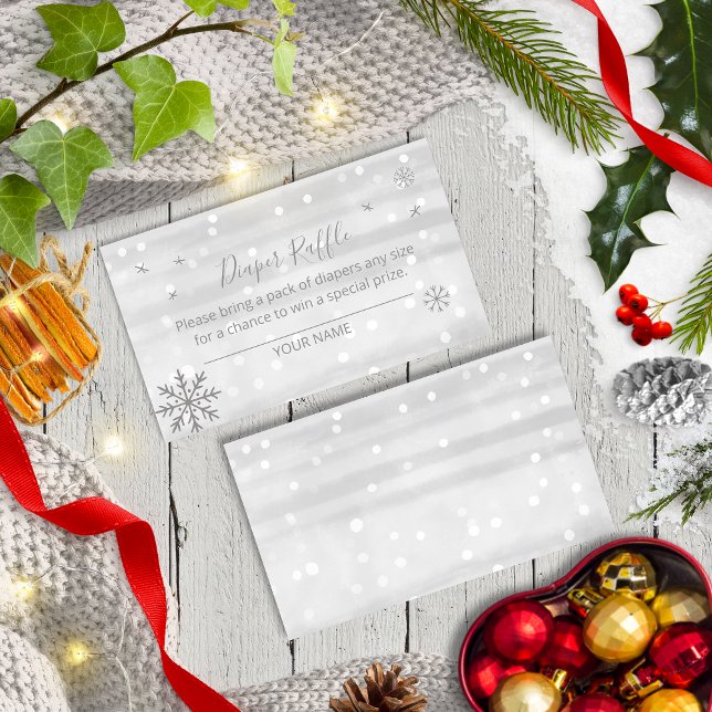 Tarjeta De Recepción Rayos de nieve gris plateado Baby Shower Diaper Ra (Subido por el creador)
