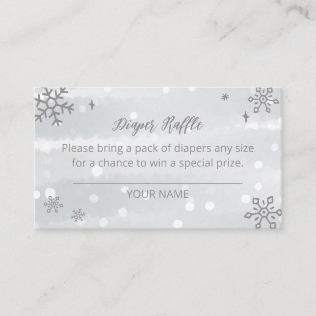 Tarjeta De Recepción Rayos de nieve gris plateado Baby Shower Diaper Ra (Anverso)