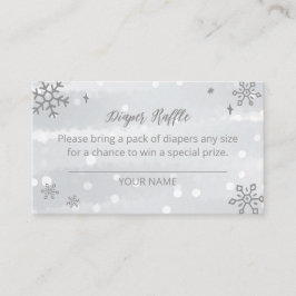 Tarjeta De Recepción Rayos de nieve gris plateado Baby Shower Diaper Ra