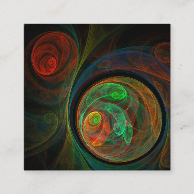 Tarjeta De Recepción Reborn Green Abstract Art (Anverso)