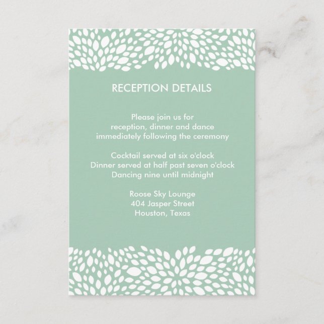 Tarjeta De Recepción Recepción/Dirección de Boda Personalizable Bloom (Anverso)