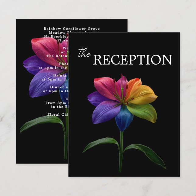 Tarjeta De Recepción 🌈Reception Details (Anverso / Reverso)