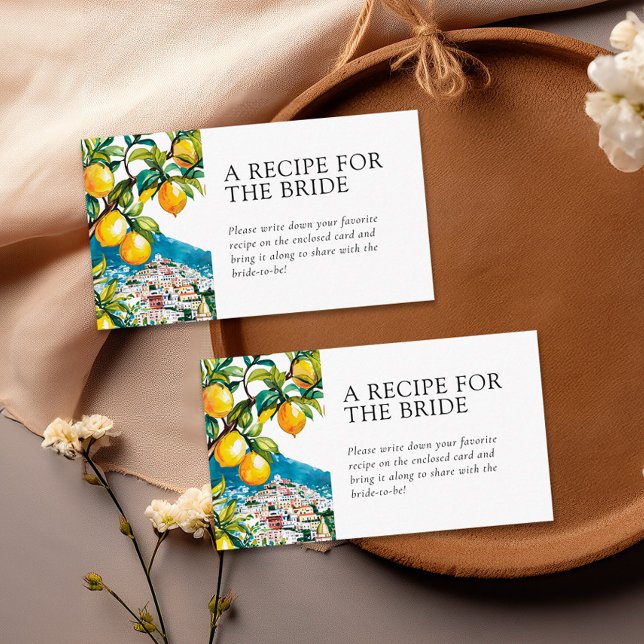 Tarjeta De Recepción Receta Amalfi de limón solicitud ducha de novia (Subido por el creador)