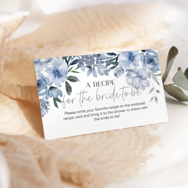 Tarjeta De Recepción Receta Boda de flores azules turbias (Subido por el creador)