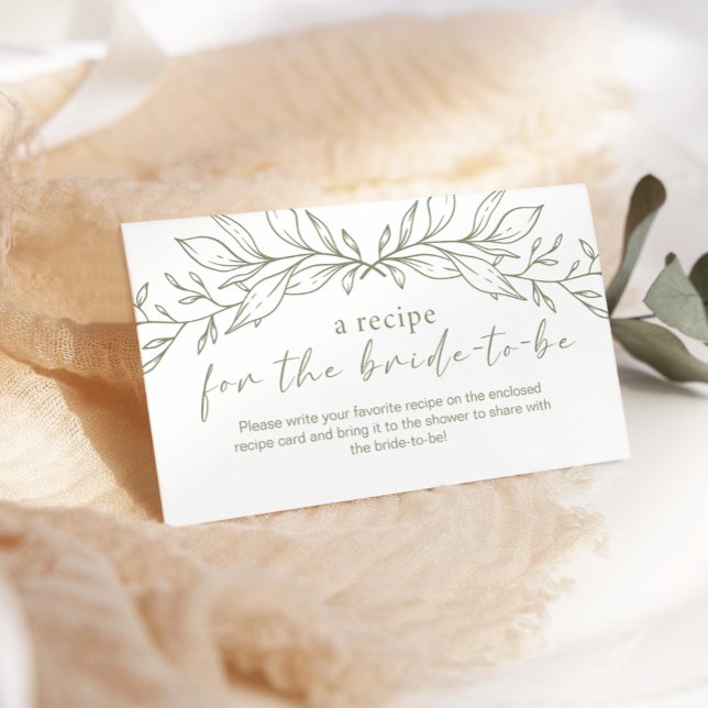 Tarjeta De Recepción Receta Boda de las flores de boho sage (Subido por el creador)