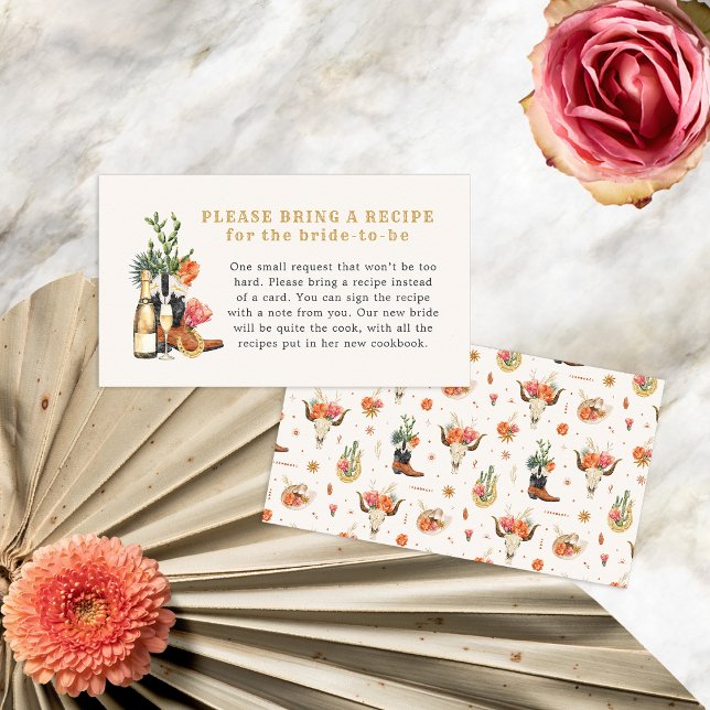 Tarjeta De Recepción Receta Boho Occidental (Western Boho Recipe Enclosure Card by Painted Paperie
)