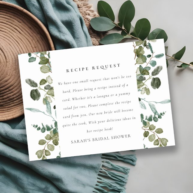 Tarjeta De Recepción Receta Botánica Eucalyptus Solicitar Ducha Nupcial (Subido por el creador)