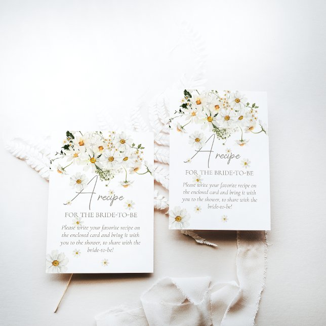 Tarjeta De Recepción Receta Daisy Elegy Wildflower Bridal Shower (Subido por el creador)