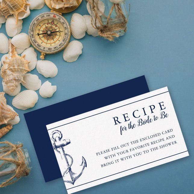 Tarjeta De Recepción Receta de Ancla Náutica Marina para la Novia (Subido por el creador)