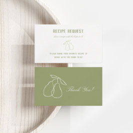 Tarjeta De Recepción Receta de Baby Shower Nupcial Moderna Perfect Pear