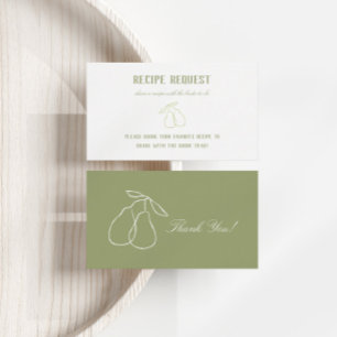 Tarjeta De Recepción Receta de Baby Shower Nupcial Moderna Perfect Pear