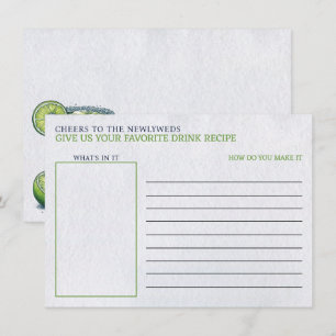 Tarjeta De Recepción Receta de bebida para desayuno nupcial Margs & Mat