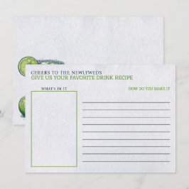 Tarjeta De Recepción Receta de bebidas con leche de novia margs & matri