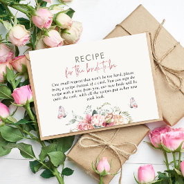 Tarjeta De Recepción Receta de Boho Floral Ducha de novia