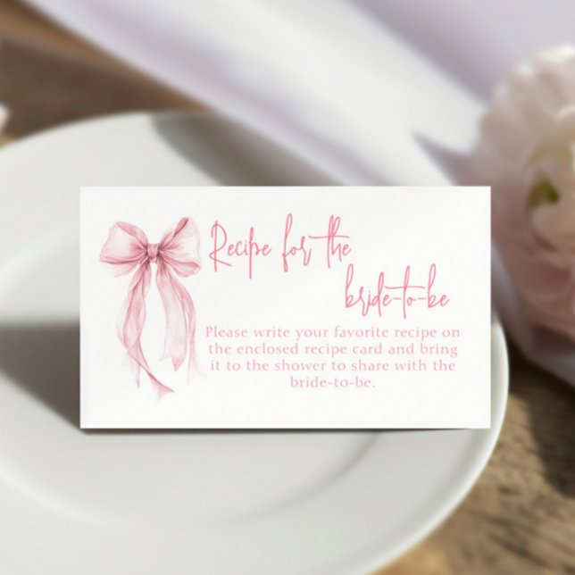 Tarjeta De Recepción Receta de Bow Rosado para la futura solicitud de n (Subido por el creador)
