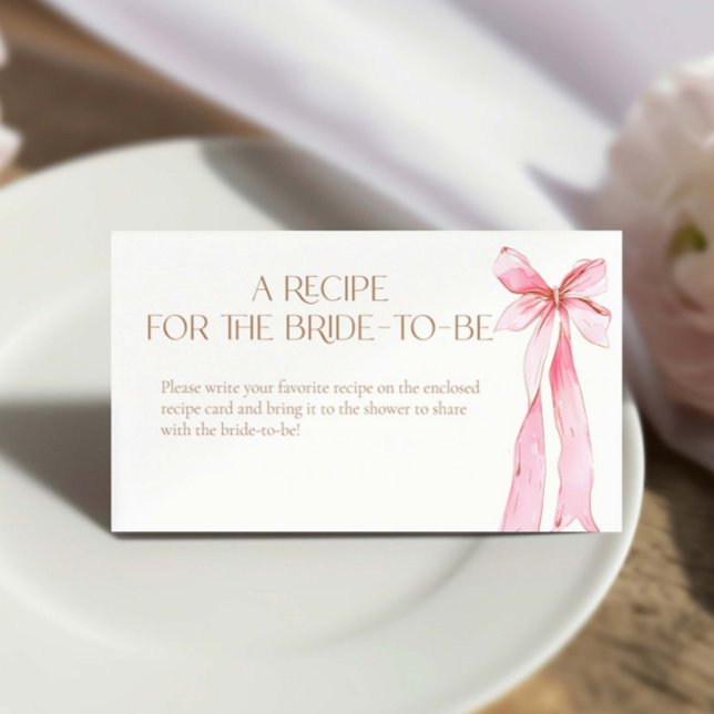 Tarjeta De Recepción Receta de Bow Rosado para que la novia sea (Subido por el creador)