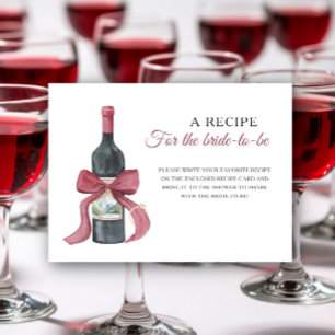 Tarjeta De Recepción Receta de brindis de despedida de soltera para la