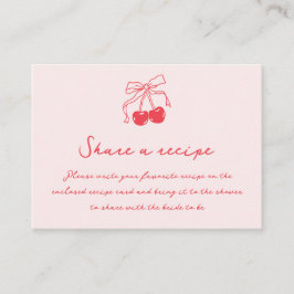 Tarjeta De Recepción Receta de cerezas retro y ducha de novias de vaca