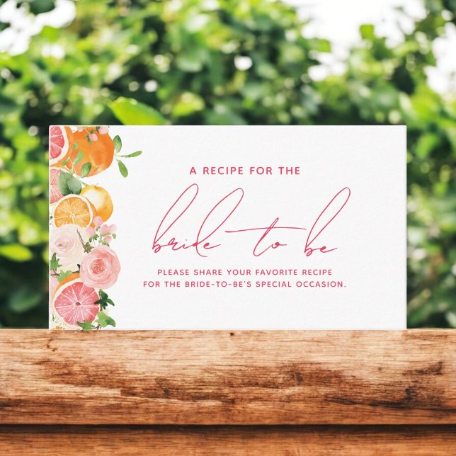 Tarjeta De Recepción Receta de Citricos del Amor para la Novia (Subido por el creador)