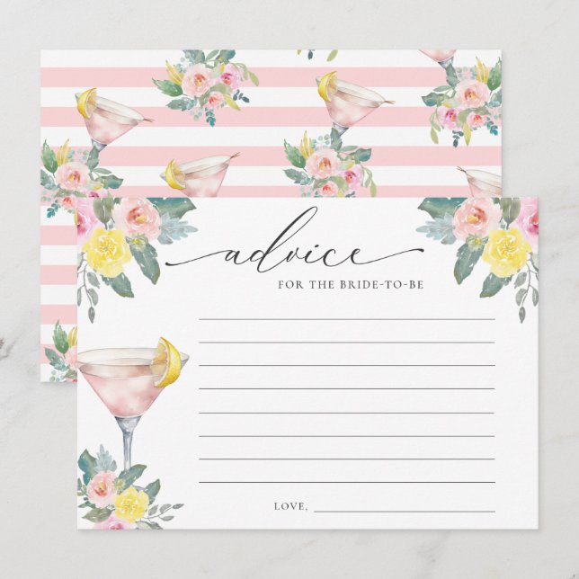 Tarjeta De Recepción Receta de cóctel brillante para la futura novia (Anverso / Reverso)