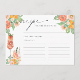 Tarjeta De Recepción Receta de cóctel brillante para la novia
