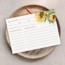 Tarjeta De Recepción Receta de Desayuno de Boda con Girasoles Rústicos