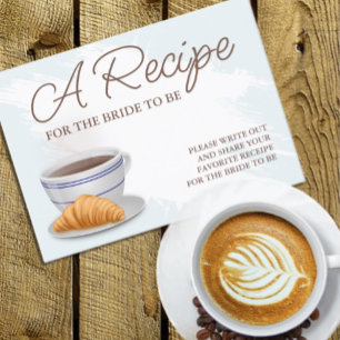Tarjeta De Recepción Receta de Desayuno Nupcial de Café y Croissants