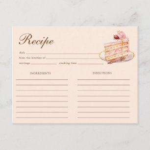 Tarjeta De Recepción Receta de Desayuno Nupcial de Té Alto Pastel Naran