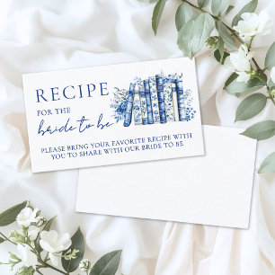 Tarjeta De Recepción Receta de Desayuno Nupcial Libro Azul