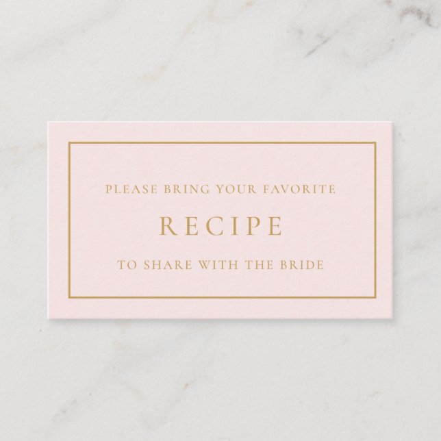 Tarjeta De Recepción Receta de Desayuno Sorpresa de Novia con Pétalos y (Anverso)