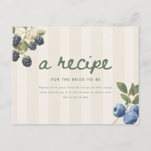 Tarjeta De Recepción Receta de Despedida de Soltera con Acuarela Modern
