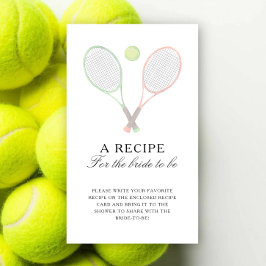 Tarjeta De Recepción Receta de Despedida de Soltera de Tenis para la fu