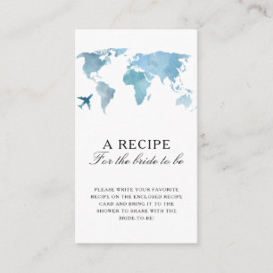 Tarjeta De Recepción Receta de Despedida de Soltera de Viaje para la fu