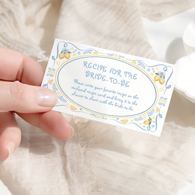 Tarjeta De Recepción Receta de ducha de batido limón italiano para Novi (Subido por el creador)