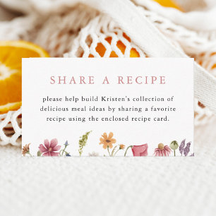 Tarjeta De Recepción Receta de ducha de flores silvestres