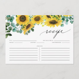Tarjeta De Recepción Receta de ducha de girasoles rusos y eucalipto