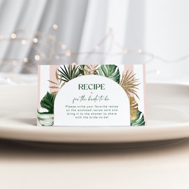 Tarjeta De Recepción Receta de ducha de matrimonio con rayas rosadas tr (Subido por el creador)