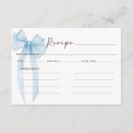 Tarjeta De Recepción Receta de Ducha de Novia Arco Azul