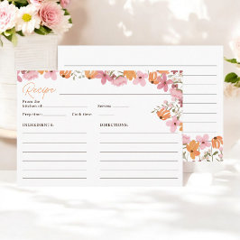 Tarjeta De Recepción Receta de ducha de novia Boho Wildflowers