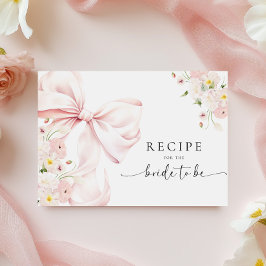 Tarjeta De Recepción Receta de ducha de novia con flores de color rosa