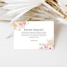Tarjeta De Recepción Receta de ducha de novia con flores pasteles