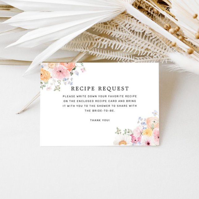 Tarjeta De Recepción Receta de ducha de novia con flores pasteles (Subido por el creador)