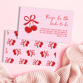 Tarjeta De Recepción Receta de ducha de novia con mano de cerezo