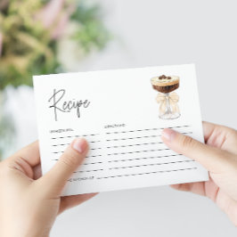 Tarjeta De Recepción Receta de ducha de novia de Bow Espresso Martini
