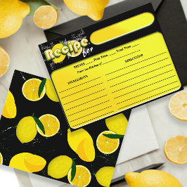 Tarjeta De Recepción Receta de ducha de novia de cítricos limón negro y