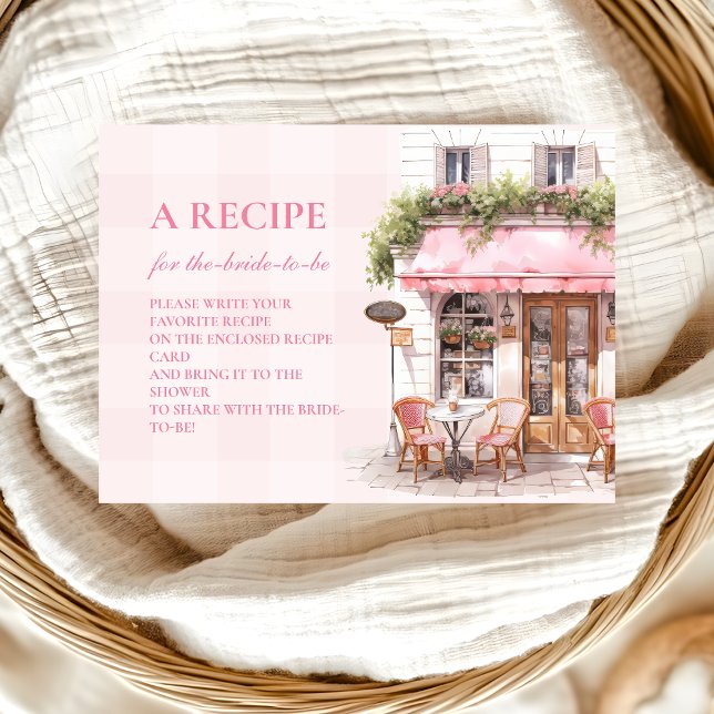 Tarjeta De Recepción Receta de ducha de novia en un café francés (Subido por el creador)