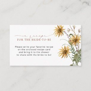 Tarjeta De Recepción Receta de ducha de novia floral amarilla