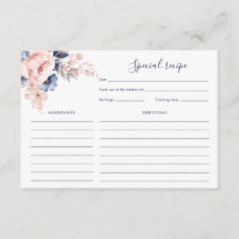 Tarjeta De Recepción Receta de ducha de novia floral rosa bonito