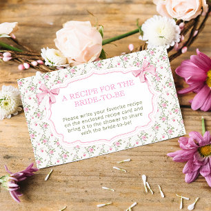 Tarjeta De Recepción Receta de ducha de novia rosa para la novia